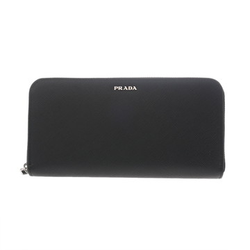 プラダ ジップアラウンド財布 ブラック 2ML317 サフィアーノレザー メンズ 財布 【中古】【purse】