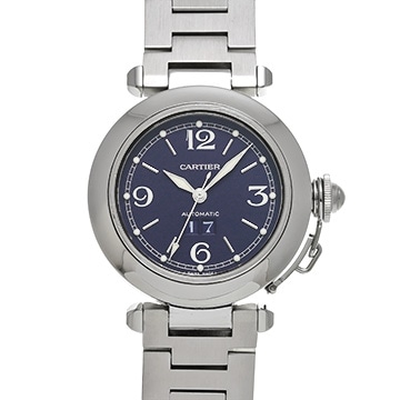カルティエ パシャC ビッグデイト W31047M7 ブルー ユニセックス 時計 【中古】【wristwatch】