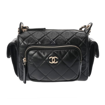 シャネル マトラッセ カメラバッグ ブラック A5156 ラムスキン レディース バッグ 【中古】【bag】