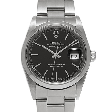 ロレックス デイトジャスト 16200 ブラック メンズ 時計 【中古】【wristwatch】