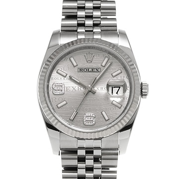 ロレックス デイトジャスト 116234 シルバーウェーブ/ダイヤモンド メンズ 時計 【中古】【wristwatch】