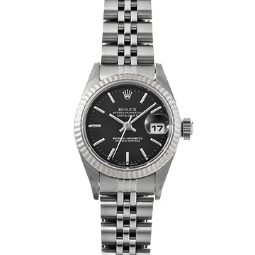 ロレックス デイトジャスト 79174 ブラック レディース 時計 【中古】【wristwatch】