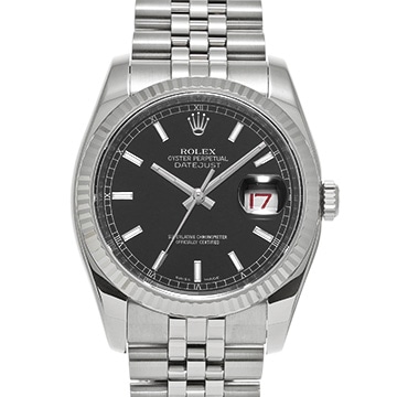 ロレックス デイトジャスト 116234 ブラック メンズ 時計 【中古】【wristwatch】