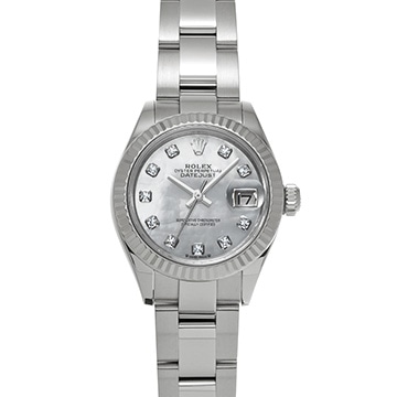 ロレックス レディ デイトジャスト 28 279174NG ホワイトシェル/ダイヤモンド レディース 時計 【中古】【wristwatch】