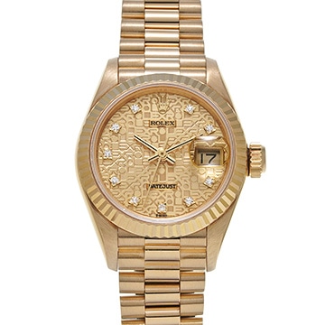 ロレックス デイトジャスト 69178G シャンパンコンピュータ/ダイヤモンド レディース 時計 【中古】【wristwatch】