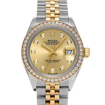 ロレックス レディ デイトジャスト 28 279383RBR シャンパン/ダイヤモンド レディース 時計 【中古】【wristwatch】