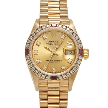 ロレックス デイトジャスト 69068G シャンパン/ダイヤモンド レディース 時計 【中古】【wristwatch】