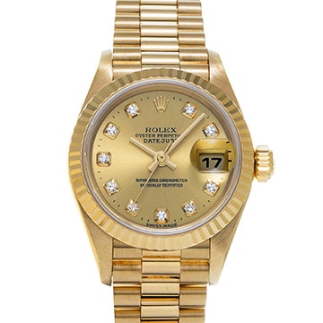 ロレックス デイトジャスト 79178G シャンパン/ダイヤモンド レディース 時計 【中古】【wristwatch】