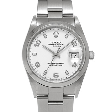 ロレックス オイスターパーペチュアル デイト 15200 ホワイト メンズ 時計 【中古】【wristwatch】