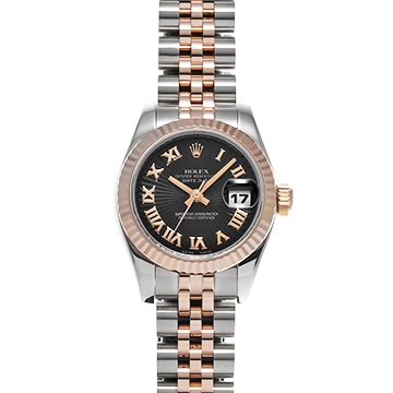 ロレックス デイトジャスト 179171 ブラックサンビーム レディース 時計 【中古】【wristwatch】