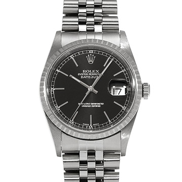 ロレックス デイトジャスト 16220 ブラック メンズ 時計 【中古】【wristwatch】