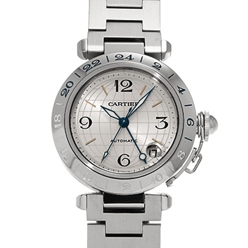 カルティエ パシャC メリディアン GMT W31029M7 シルバー ユニセックス 時計 【中古】【wristwatch】