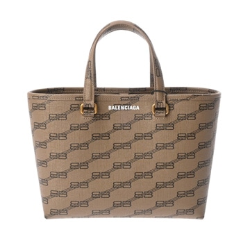 バレンシアガ スモールショッパー BBモノグラムシグネチャー ブラウン 702699 PVC レディース バッグ 【中古】【bag】