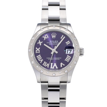 ロレックス デイトジャスト 31 278344RBR オーベルジーヌ/ダイヤモンド ユニセックス 時計 【中古】【wristwatch】