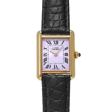 カルティエ マストタンク SM W1017554 パープル レディース 時計 【中古】【wristwatch】