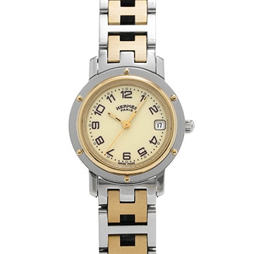 エルメス クリッパー CL4.220 アイボリー レディース 時計 【中古】【wristwatch】