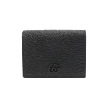 グッチ GGマーモント コンパクトウォレット ブラック 456126 534563 レザー ユニセックス 財布 【中古】【purse】