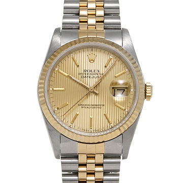 ロレックス デイトジャスト 16233 シャンパンタペストリー メンズ 時計 【中古】【wristwatch】