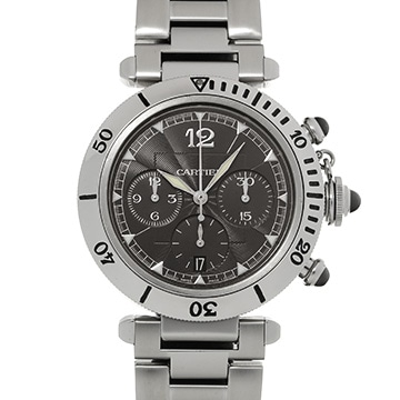 カルティエ パシャ クロノグラフ W3105155 グレー ユニセックス 時計 【中古】【wristwatch】