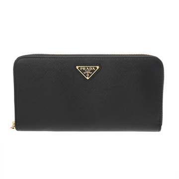 プラダ ジップアラウンド長財布 ブラック 1ML506 サフィアーノレザー レディース 財布 【中古】【purse】