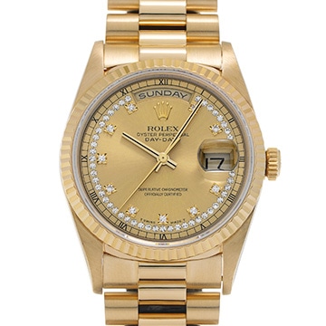 ロレックス デイデイト 18238LB シャンパン/ダイヤモンド メンズ 時計 【中古】【wristwatch】