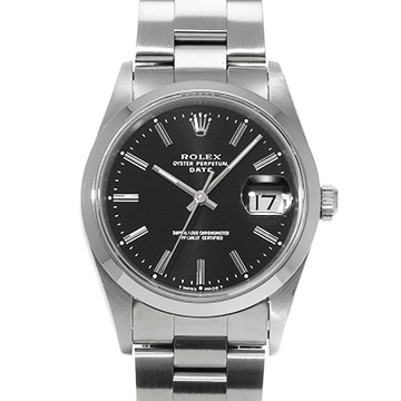 ロレックス オイスターパーペチュアル デイト 15200 ブラック メンズ 時計 【中古】【wristwatch】