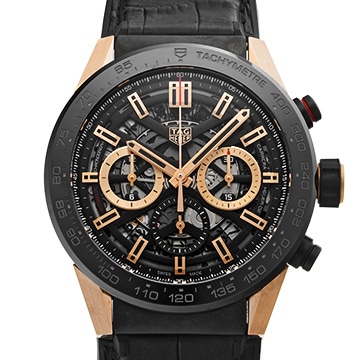 タグ ホイヤー カレラ キャリバーホイヤー02 クロノグラフ CBG2A50.FC6450 スケルトン メンズ 時計 【中古】【wristwatch】