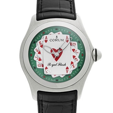 コルム バブル ロイヤルフラッシュ 082.170.20 ホワイト/グリーン メンズ 時計 【中古】【wristwatch】