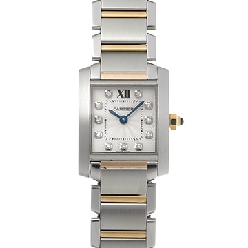 カルティエ タンク フランセーズ SM WE110004 シルバー/ダイヤモンド レディース 時計 【中古】【wristwatch】