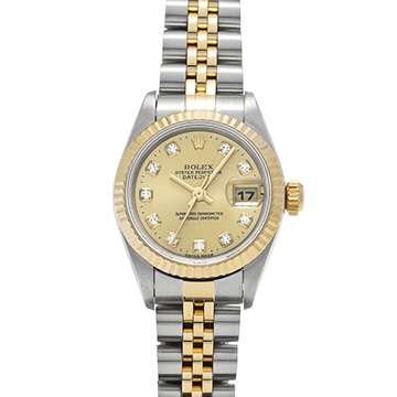 ロレックス デイトジャスト 69173G シャンパン/ダイヤモンド レディース 時計 【中古】【wristwatch】