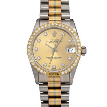 ロレックス デイトジャスト トリドール 68149GBIC シャンパン/ダイヤモンド レディース 時計 【中古】【wristwatch】