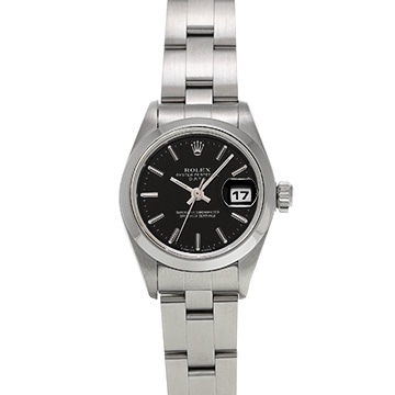 ロレックス オイスターパーペチュアル デイト 69160 ブラック レディース 時計 【中古】【wristwatch】