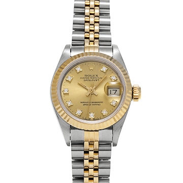 ロレックス デイトジャスト 69173G シャンパン/ダイヤモンド レディース 時計 【中古】【wristwatch】