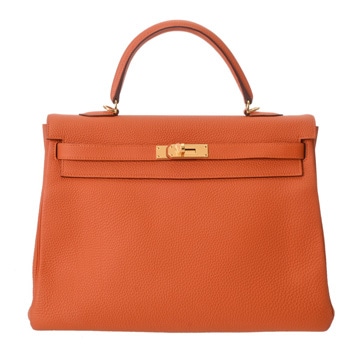 エルメス ケリー 35 内縫い オレンジ トゴ レディース バッグ 【中古】【bag】
