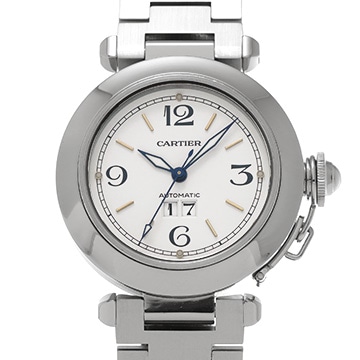 カルティエ パシャC ビッグデイト W31044M7 ホワイト ユニセックス 時計 【中古】【wristwatch】