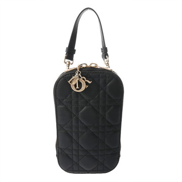 ディオール カナージュ Lady Dior Call in Dior フォンホルダー チェーンショルダー ブラック S08720NMJ_M900 ラムスキン レディース バッグ 【中古】【bag】