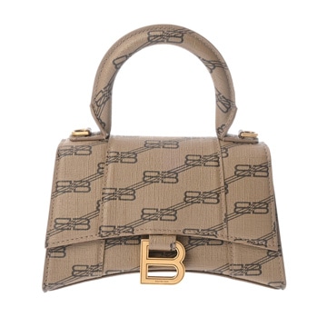 バレンシアガ アワーグラス XS ベージュ 592833 2762 O 498075 PVC レディース バッグ 【中古】【bag】