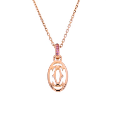 カルティエ ロゴドゥーブル ネックレス ゴールド K18ピンクゴールド PG レディース ジュエリー 【中古】【jewelry】