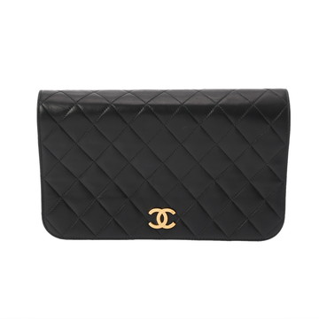 シャネル マトラッセ プッシュロック チェーンショルダー ブラック ラムスキン レディース バッグ 【中古】【bag】
