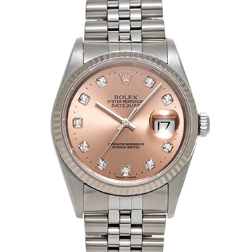 ロレックス デイトジャスト 16234G ピンク/ダイヤモンド メンズ 時計 【中古】【wristwatch】