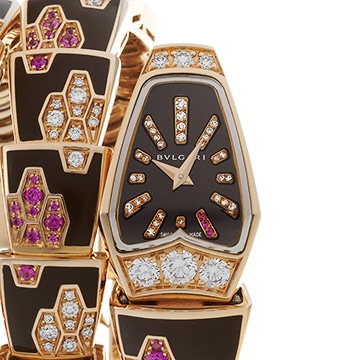 ブルガリ セルペンティ シングルスパイラル SPP26G ブラウン/ダイヤモンド レディース 時計 【中古】【wristwatch】