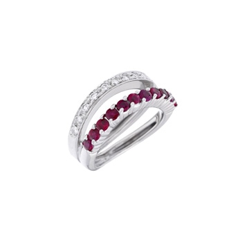 ダミアーニ ウェーブデザイン リング シルバー K18ホワイトゴールド WG レディース ジュエリー 【中古】【jewelry】