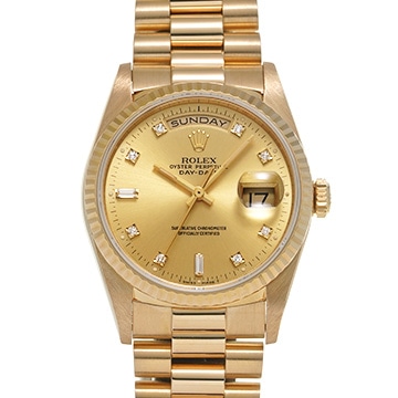 ロレックス デイデイト 18238A シャンパン/ダイヤモンド メンズ 時計 【中古】【wristwatch】