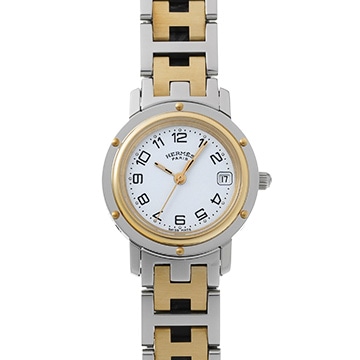 エルメス クリッパー CL4.220 ホワイト レディース 時計 【中古】【wristwatch】