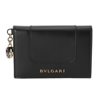 ブルガリ セルぺンティ カードケース ブラック カーフ レディース 財布 【中古】【purse】