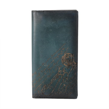 ベルルッティ サンタル フラップ ロングウォレット ブルー ヴェネチアカーフレザー メンズ 財布 【中古】【purse】