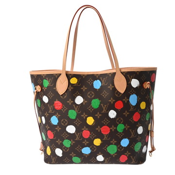 ルイ ヴィトン モノグラムペインティッドドット LV×YK ネヴァーフル MM　 ブラウン M46381 レザー レディース バッグ 【中古】【bag】