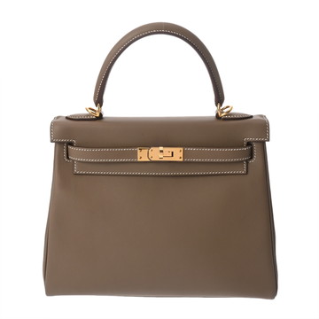 エルメス ケリー 25 内縫い 2WAY   エトゥープ ヴォースイフト レディース バッグ 【中古】【bag】