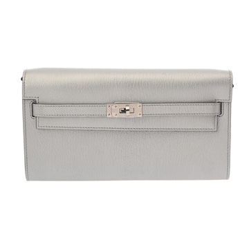 エルメス ケリーウォレット ロングトゥーゴー  アルジャン シェーブルシャムキラ ユニセックス 財布 【中古】【purse】