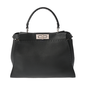 フェンディ ピーカブー ミディアム グレー 8BN290-QOJ.178.039Z カーフレザー レディース バッグ 【中古】【bag】